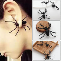 3D Creepy Black Spider Ear Stud Earrings for Haloween