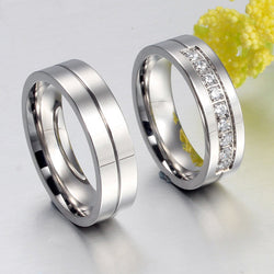 Stainless Steel Silver Couple Rings