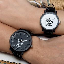 King & Queen Couple Leather Watches