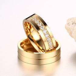 Stainless Steel Gold Couple Rings