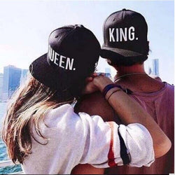 KING. & QUEEN.  Couple Baseball Caps