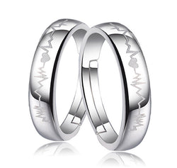 Couple Rings with Heartbeat Motive