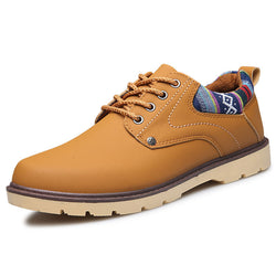 Men's Casual Leather Yellow Shoes (British Style)