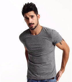 Men's Short-Sleeved Skinny T-shirt (Cotton)