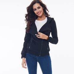Woman's Solid Color Hooded Jacket