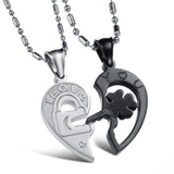 Joint Heart Stainless Steel Necklace for Couple