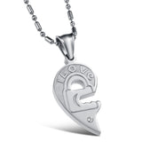 Joint Heart Stainless Steel Necklace for Couple