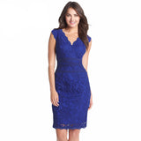 Women's Sexy Deep V Neck Dress with Solid Color