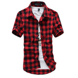 Men's Short Sleeve Plaid Shirt
