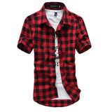 Men's Short Sleeve Plaid Shirt