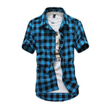 Men's Short Sleeve Plaid Shirt