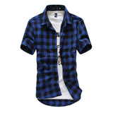 Men's Short Sleeve Plaid Shirt