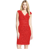 Women's Sexy Deep V Neck Dress with Solid Color