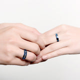 "Forever Love" Elegant Blue Couple Rings