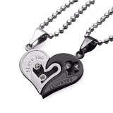 "I Love You" Heart Love Necklaces for Couples