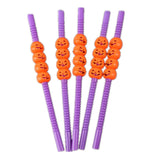 5Pc Halloween Pumpkin Straw
